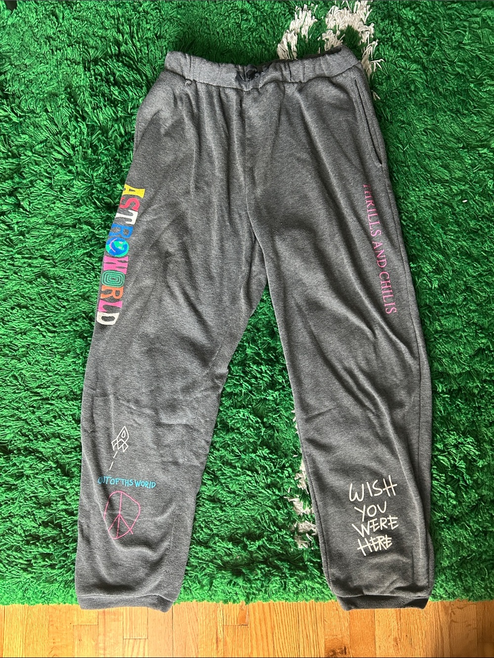 Travis Scott Charcoal Gray Graphic Sweatpants